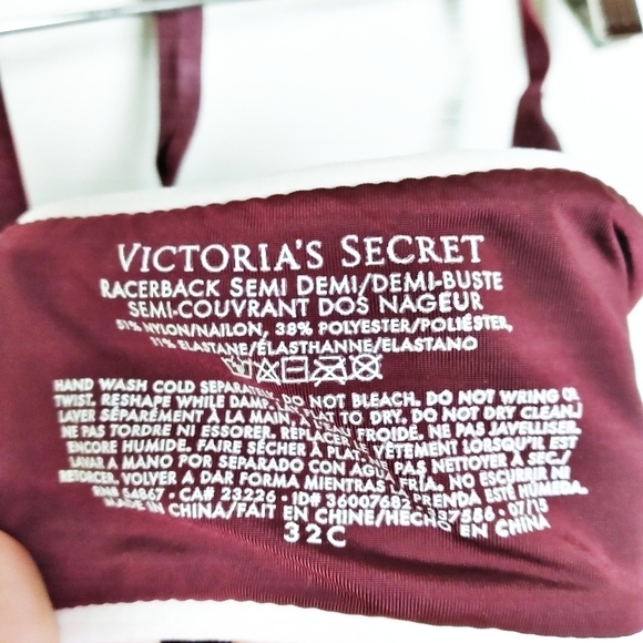 Victoria's Secret Racerback Semi Demi Front Close Bra 32C - Picture 6 of 6